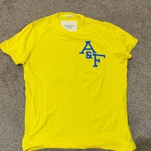 Abercrombie & Fitch Bright Yellow Tee with Blue A&F